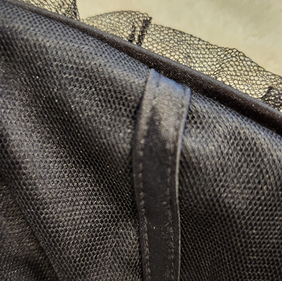 Black Satin Corset Strapless Formal Gown with Train - Picture 7 of 7